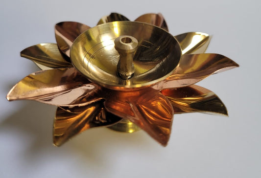 Copper Brass Lotus Shaped Diya (Set of 4)