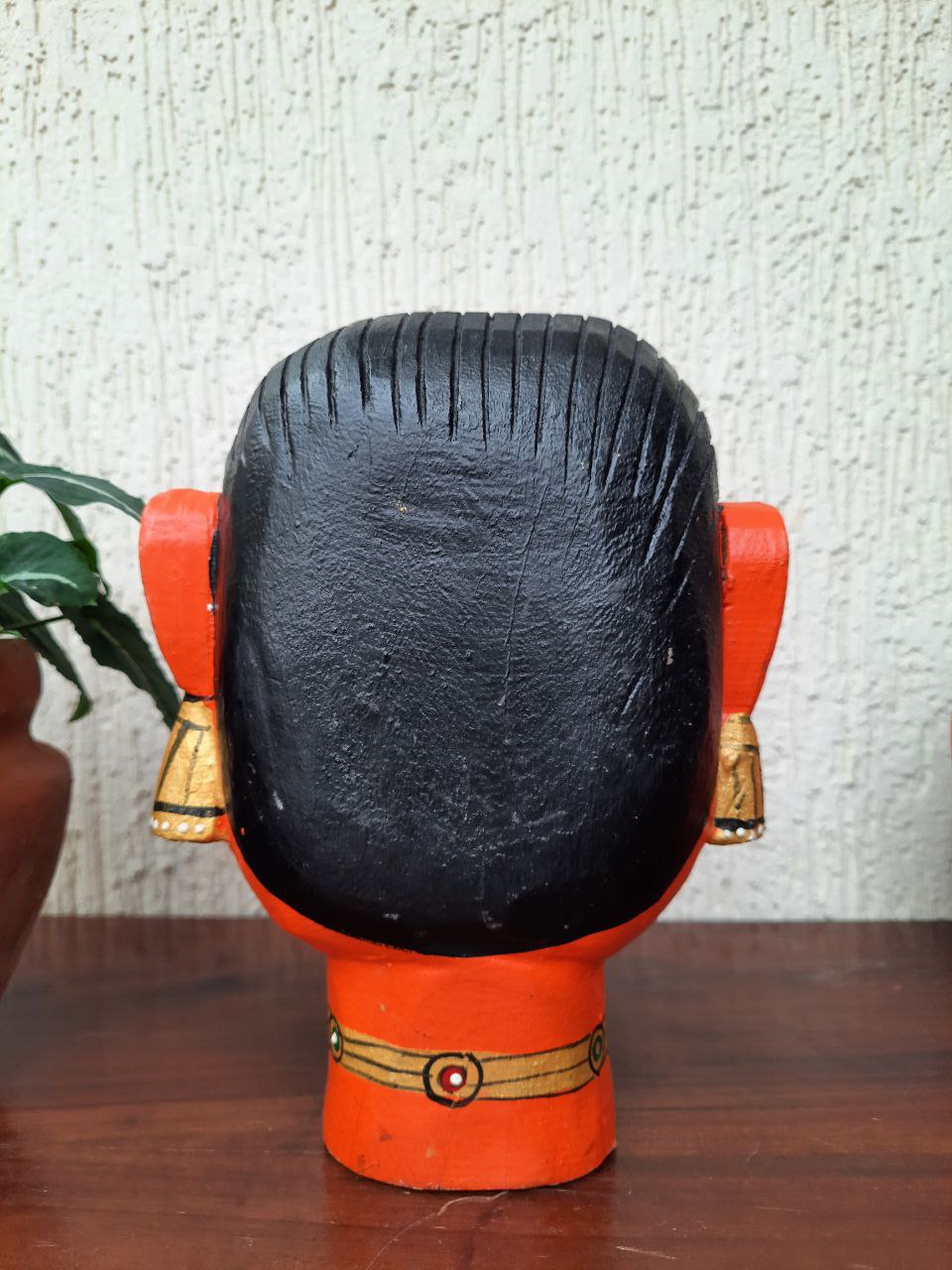 Wooden Gauri Amba Head Red