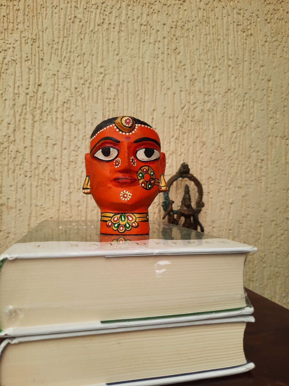 Wooden Gauri Amba Head Red