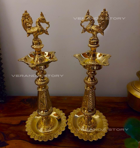 Brass Pattai Kuthu Vilakku Pair 20 Inches