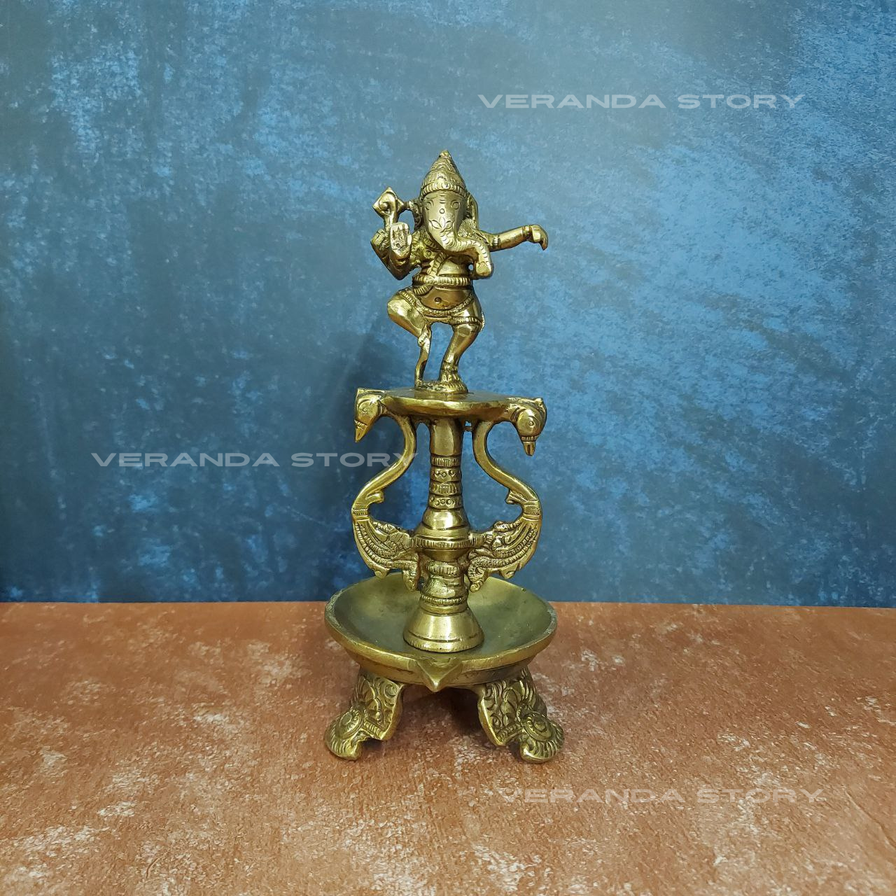 Dancing Ganesha Deepam 8 Inches