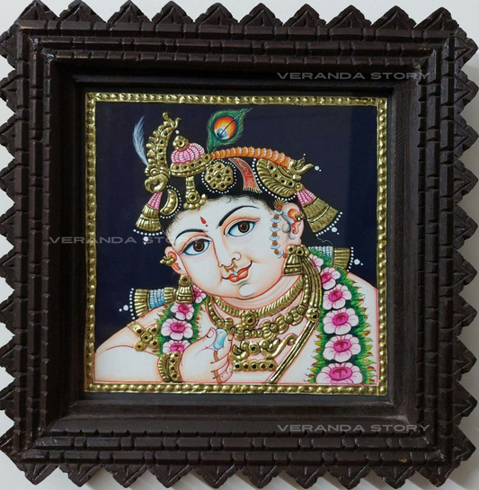 Laddu Gopal Krishna Tanjore Painting