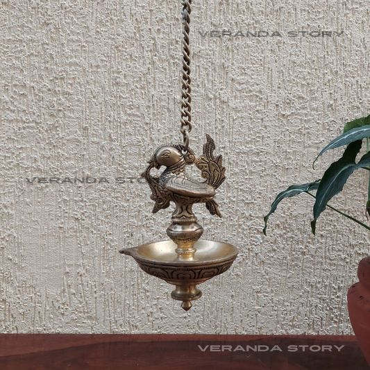 Hanging Brass Diya Lamp