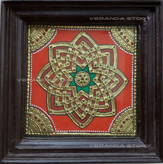 Hridaya Kamalam Tanjore Painting (10 x 10 Inches)